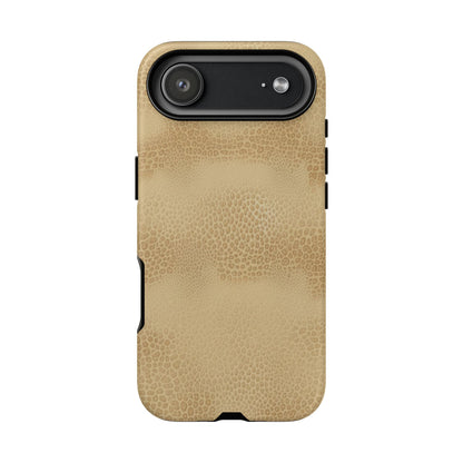 Tan Distressed Leather Texture Phone Case — Rugged Protective iPhone Cover