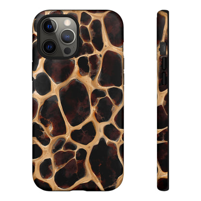 Phone Case — Brown Leather Dot Texture Rugged Protective Cover