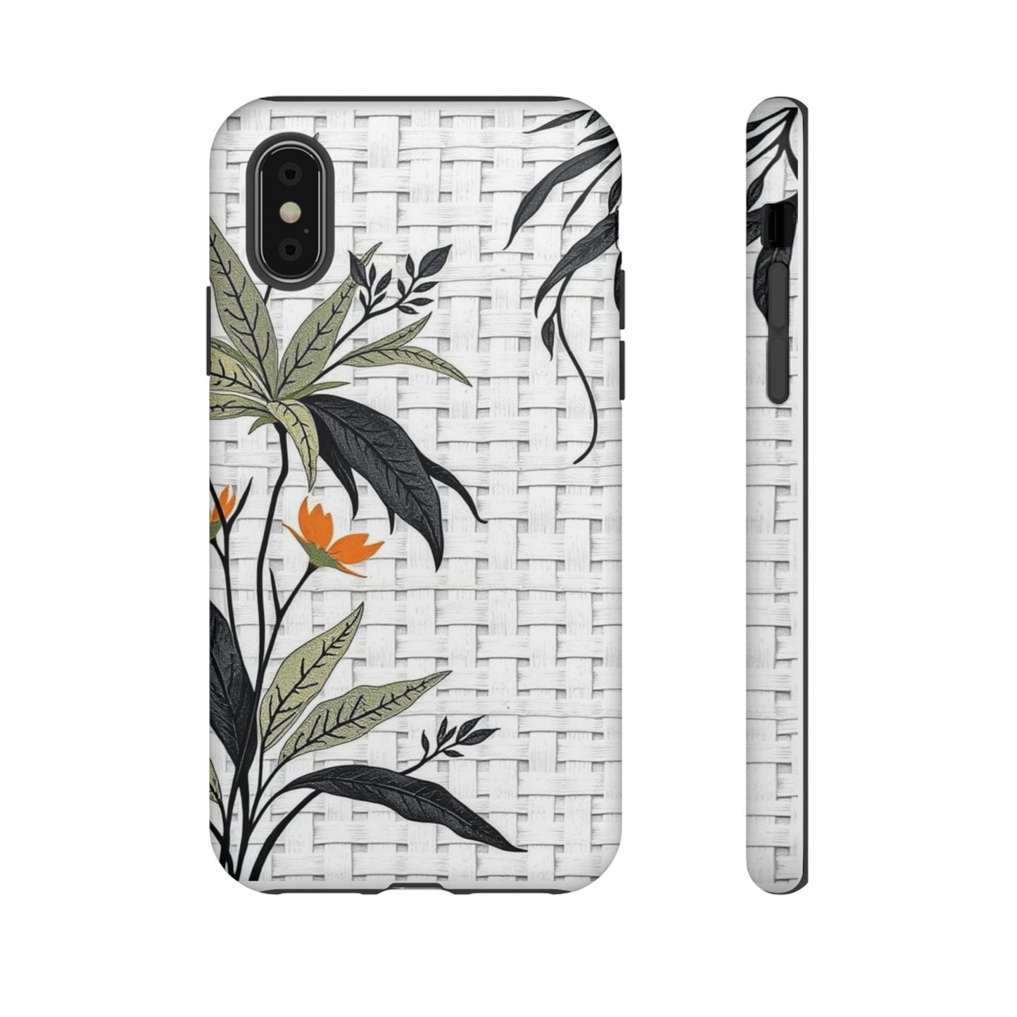 Floral Woven Tough Phone Case — Protective Botanical iPhone Cover
