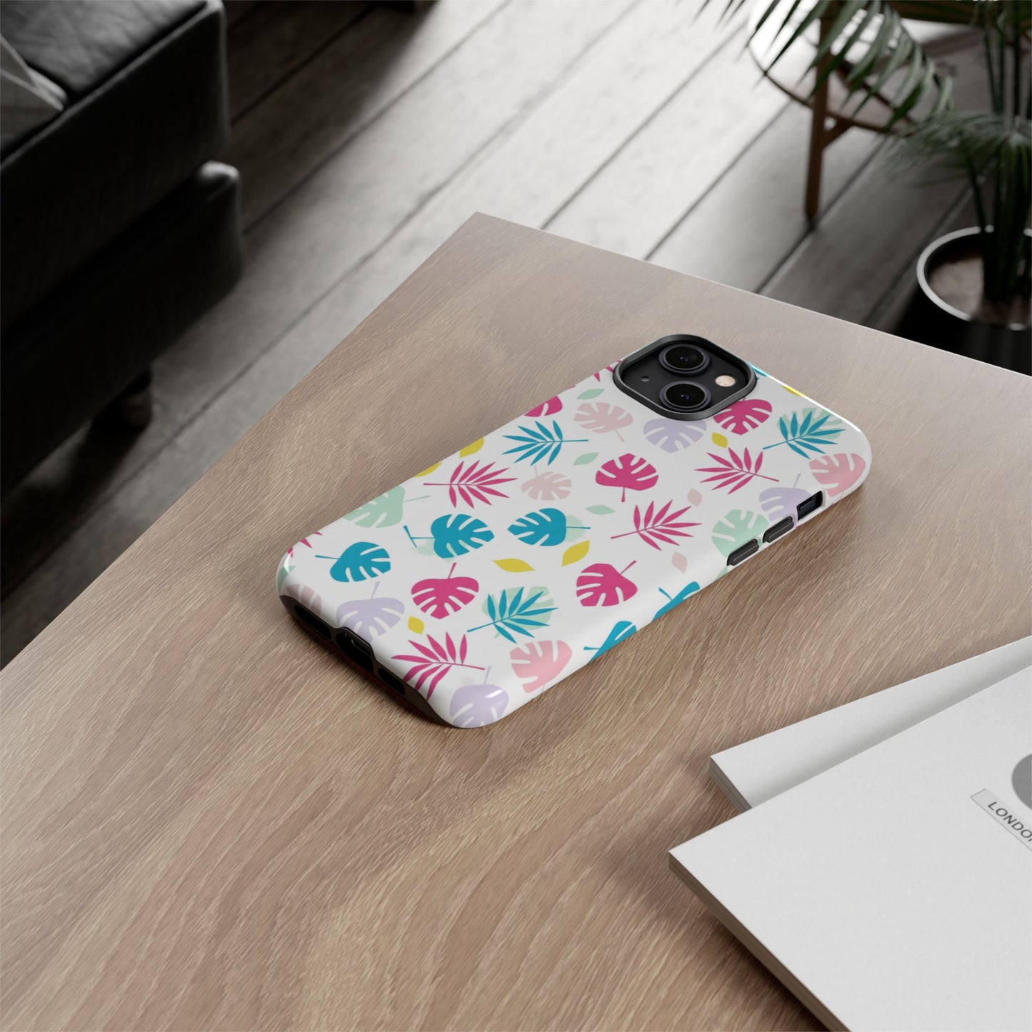 Tropical Leaf Phone Case — Colorful Pastel Monstera & Palm iPhone Case