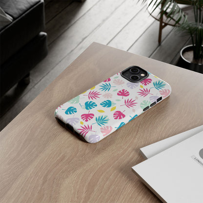 Tropical Leaf Phone Case — Colorful Pastel Monstera & Palm iPhone Case