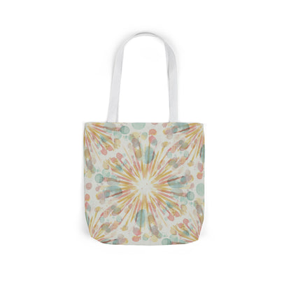 Boho Sunburst Canvas Tote Bag — Pastel Tie-Dye Beach & Market Bag