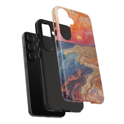 Sunset Coast Phone Case — Colorful Abstract Beach Art Tough Case