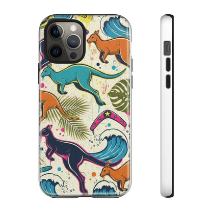 Tough Cases — Colorful Surfing Kangaroo Phone Case