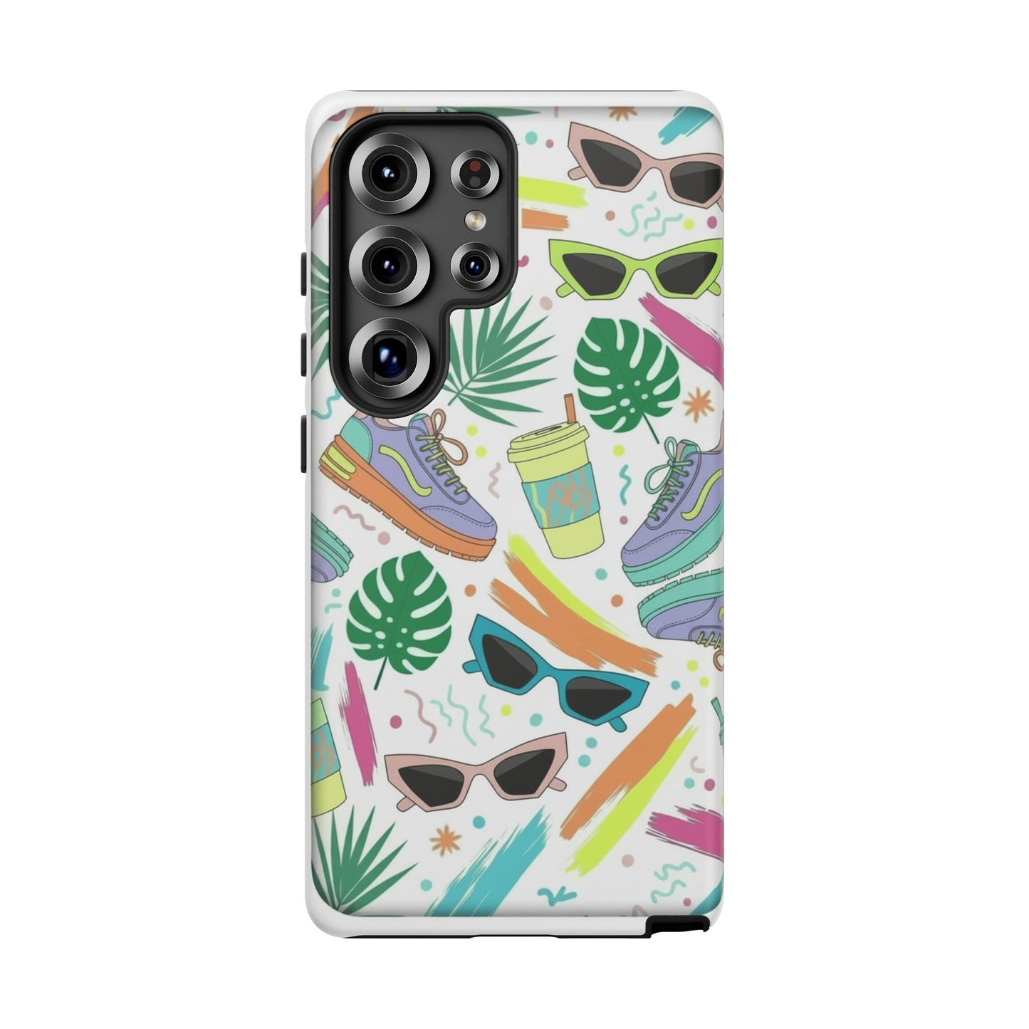 Tough Cases — Colorful Retro Sneakers & Sunglasses Phone Case