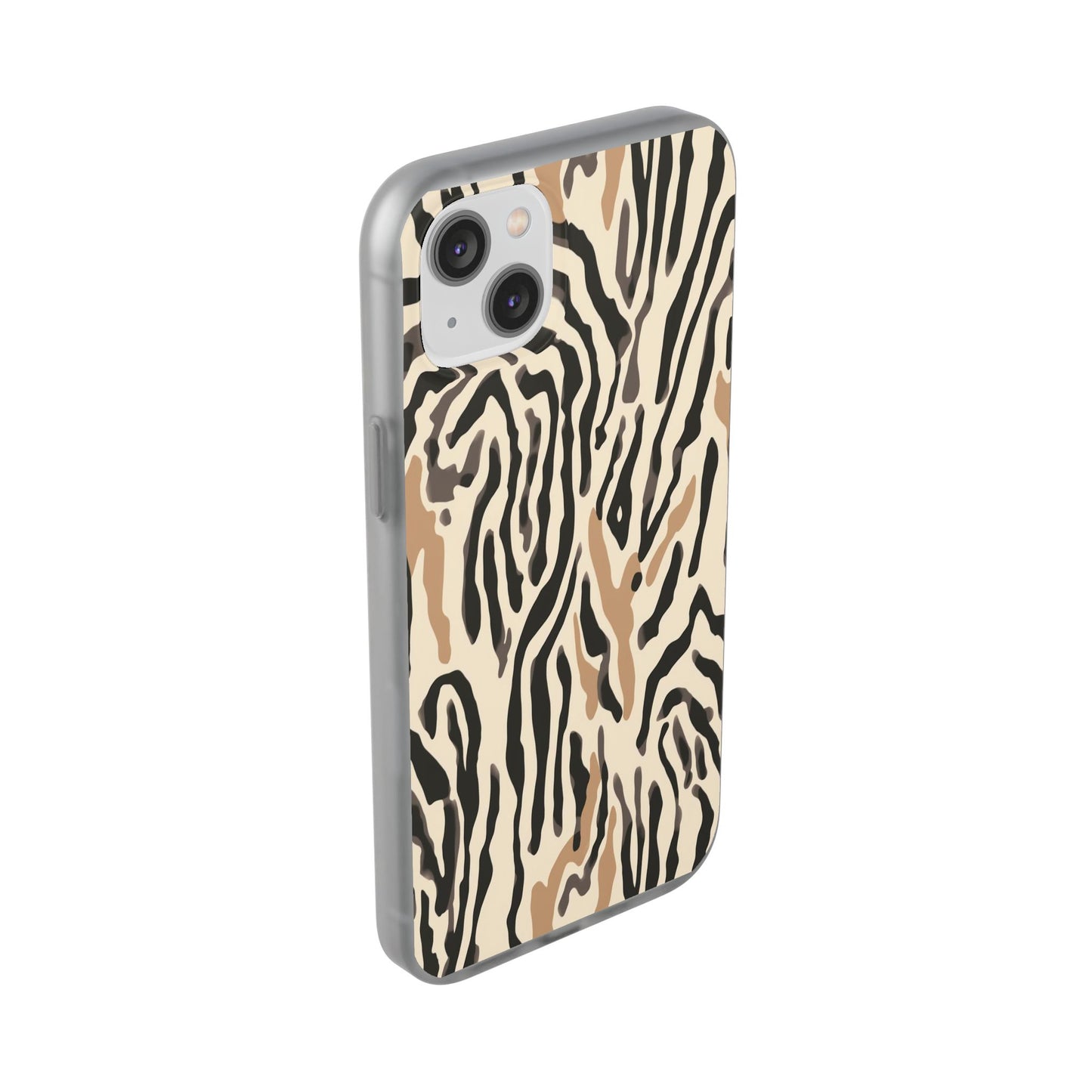 Zebra Stripe Phone Case – Neutral Animal Print Flexi Case