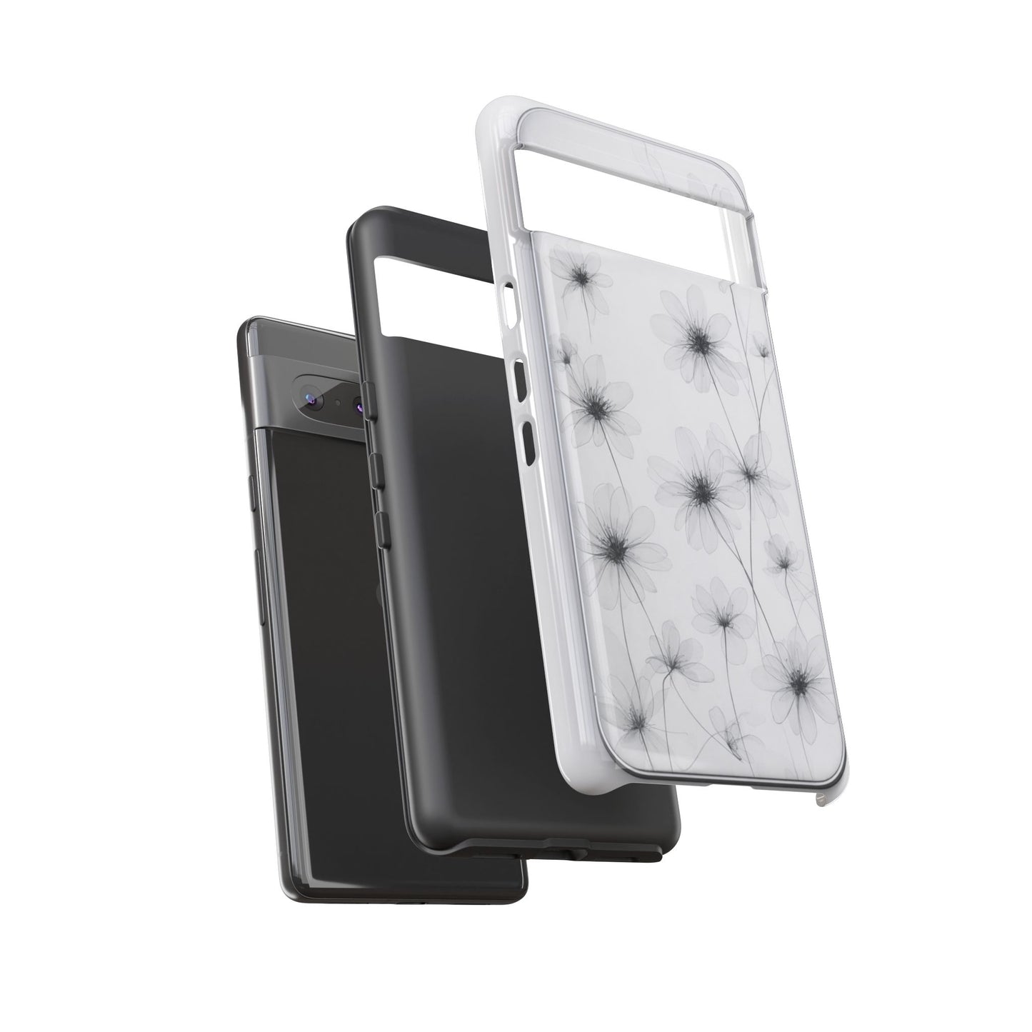 Tough Case — Black & White Floral Tough Phone Case
