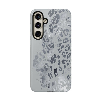 Gray Leopard Print Tough Phone Case