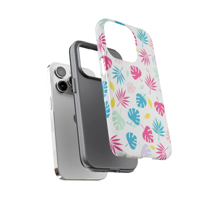 Tropical Leaf Phone Case — Colorful Pastel Monstera & Palm iPhone Case