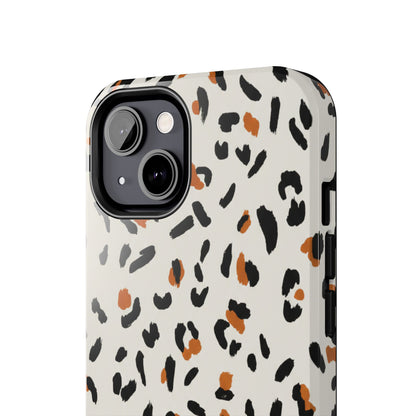 Leopard Print Tough Phone Case — Stylish Protective iPhone Cover