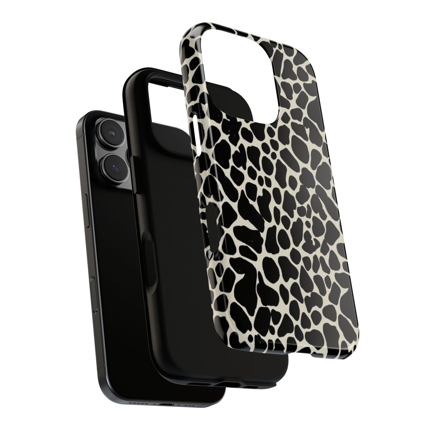 Black and White Cowhide Phone Case — Protective Tough Case