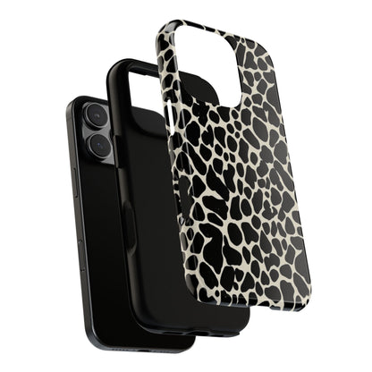 Black and White Cowhide Phone Case — Protective Tough Case
