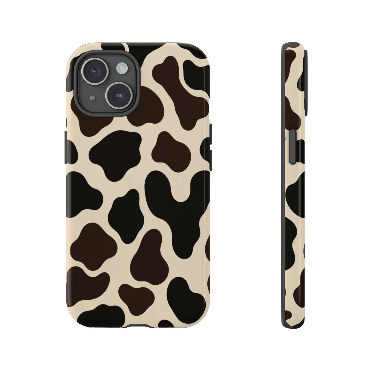 Cow Print Phone Case — Black & Cream Protective  Case