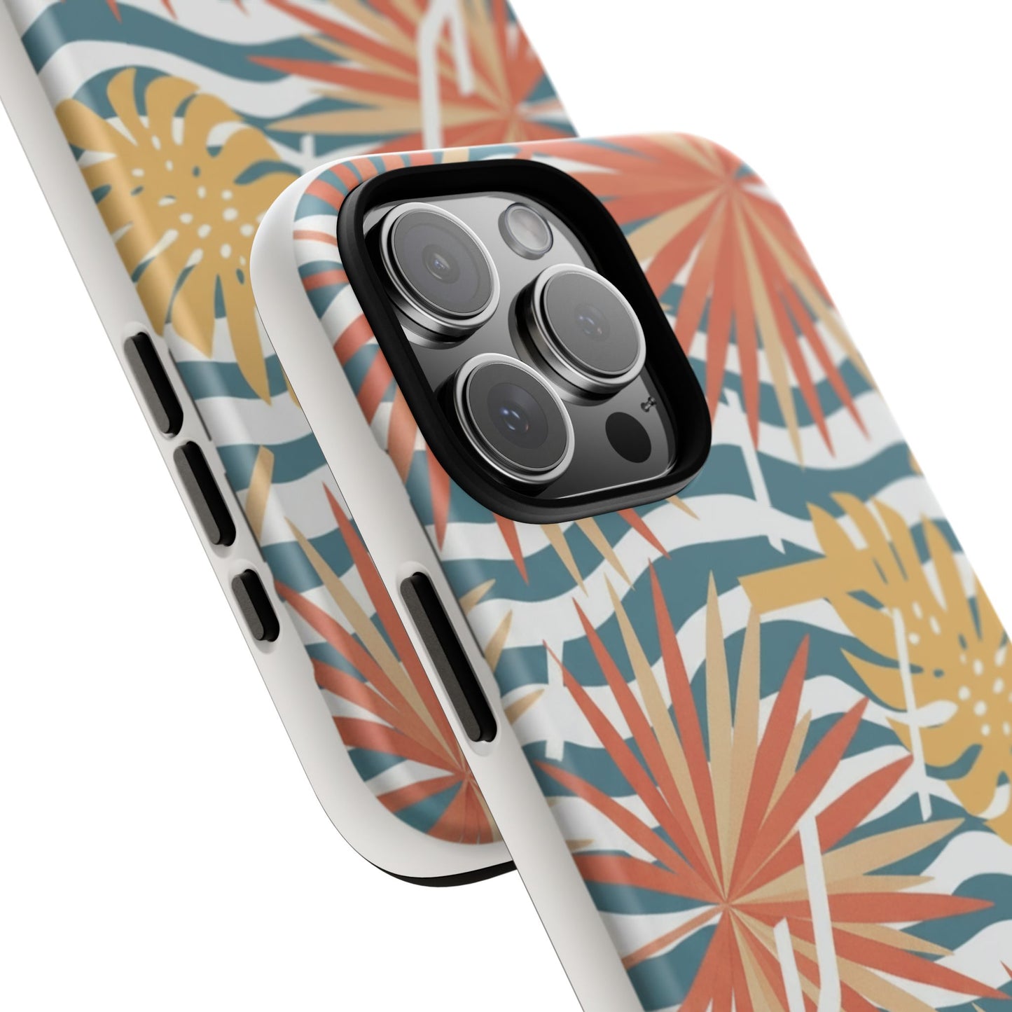 Tropical Palm Tough Phone Case – Retro Wave Floral Protective Cover