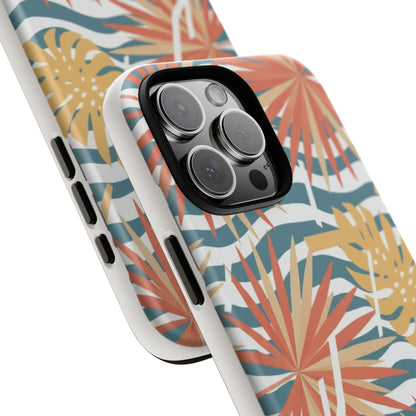Tropical Palm Tough Phone Case – Retro Wave Floral Protective Cover