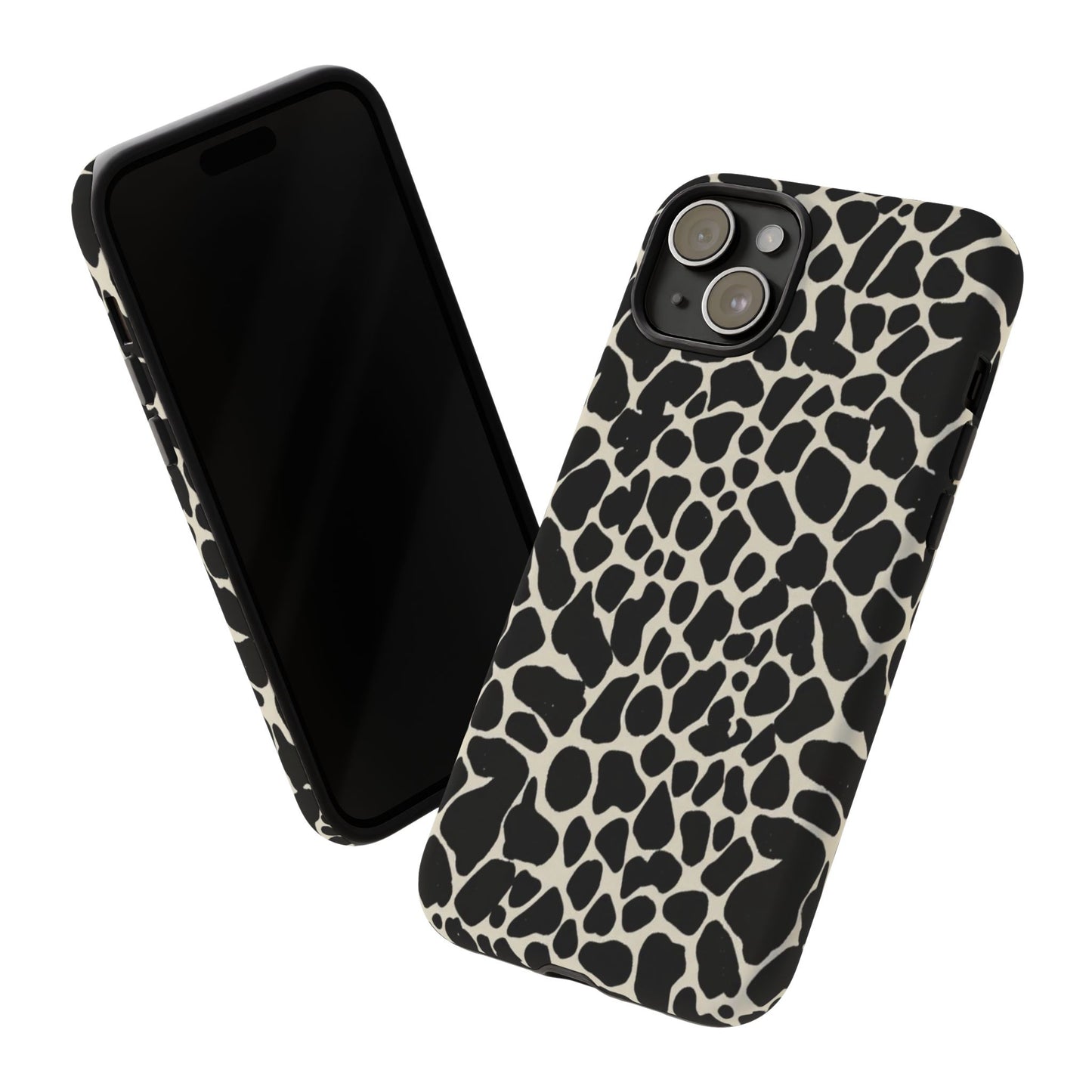 Black and White Cowhide Phone Case — Protective Tough Case