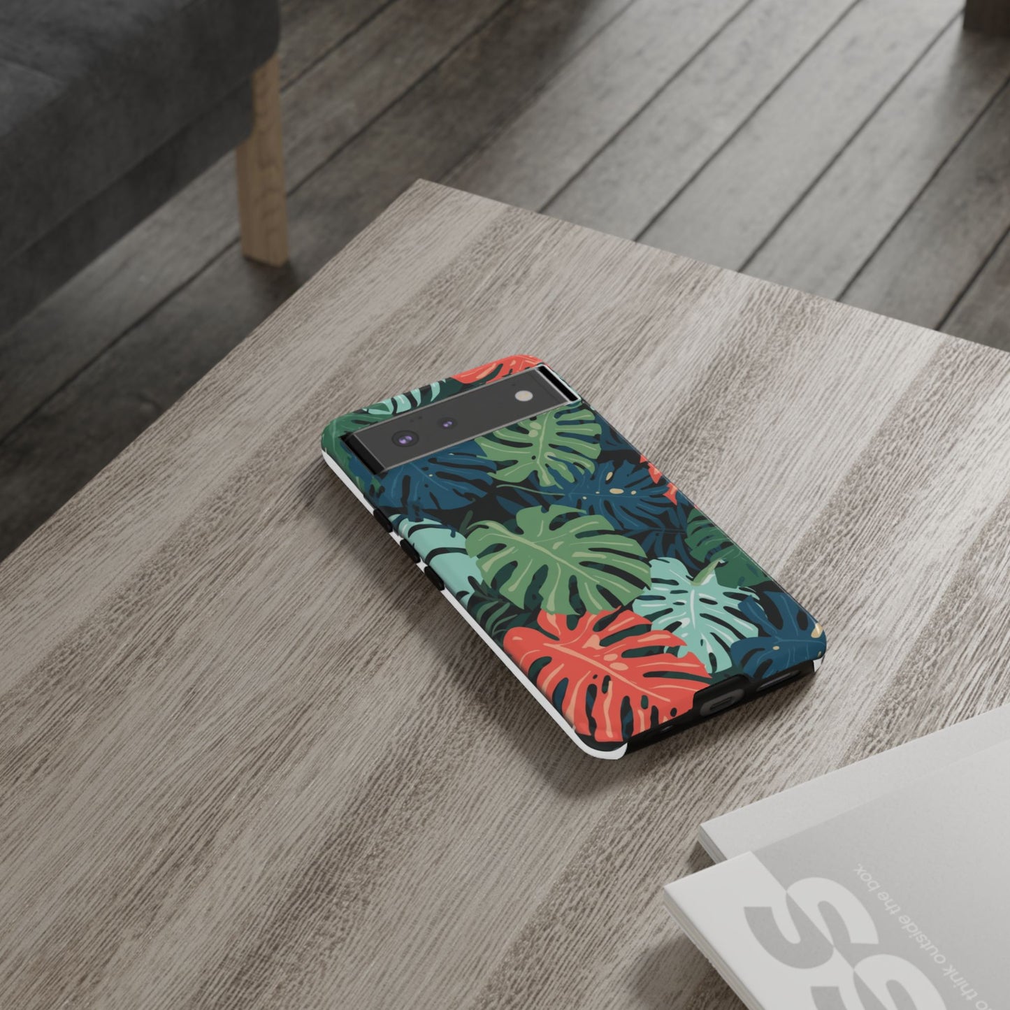 Tropical Monstera Phone Case — Colorful Leaf Protective Tough Case