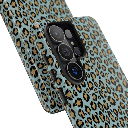 Leopard Print Tough Phone Case - Blue Cheetah Protective Cover