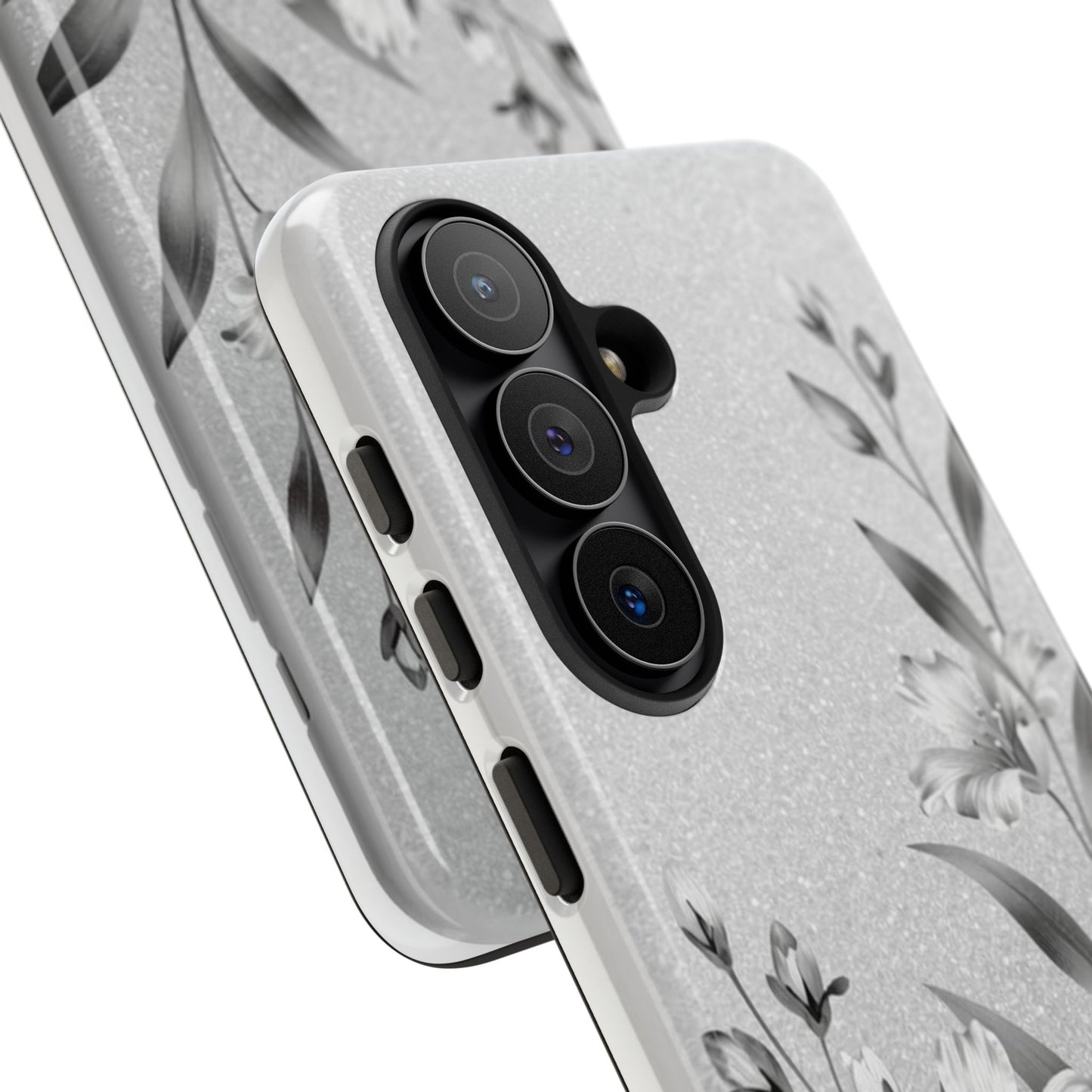 Floral Monochrome Phone Case — Elegant Black & White Lily Design