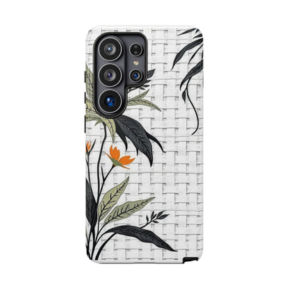 Floral Woven Tough Phone Case — Protective Botanical iPhone Cover