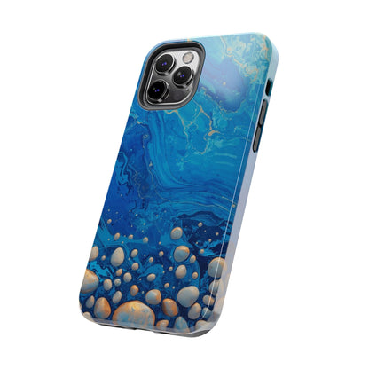 Blue Ocean Pebble Tough Phone Case — Protective Artistic Marble Design