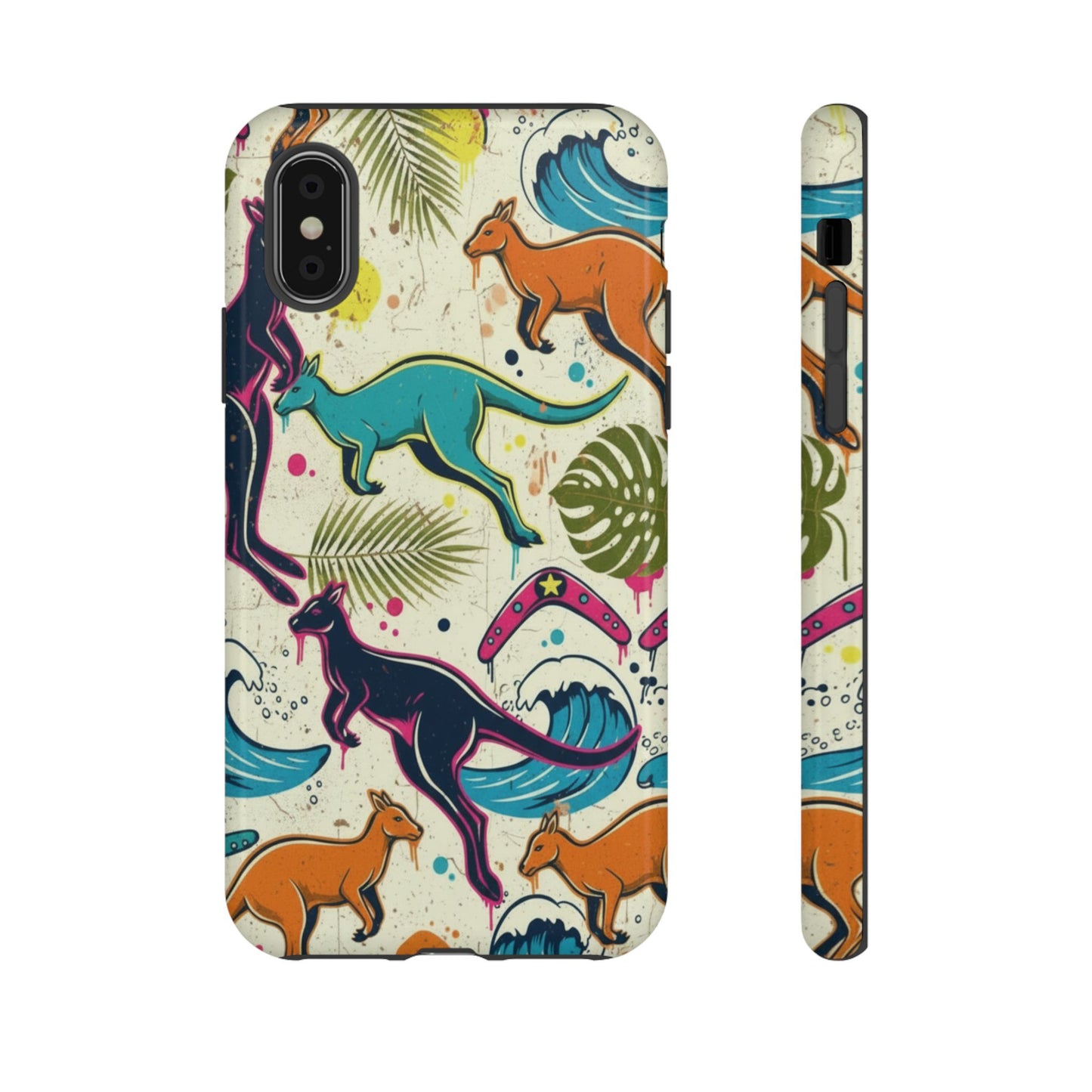 Tough Cases — Colorful Surfing Kangaroo Phone Case