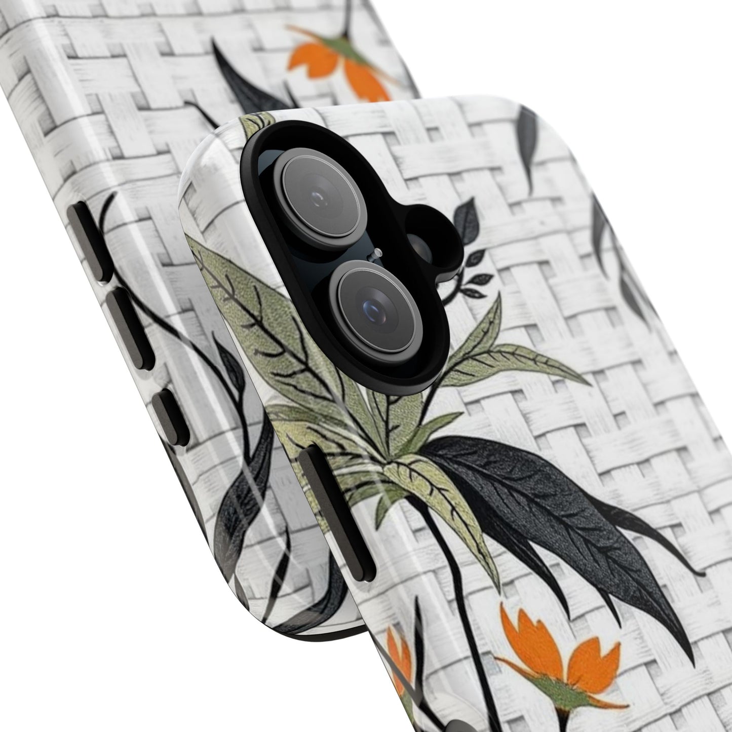 Floral Woven Tough Phone Case — Protective Botanical iPhone Cover