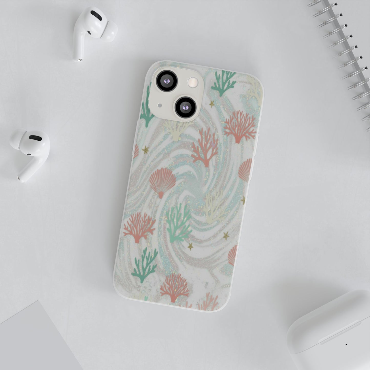 Pastel Seashell Phone Case — Coral Reef Wave iPhone Cover