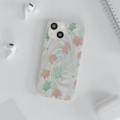 Pastel Seashell Phone Case — Coral Reef Wave iPhone Cover