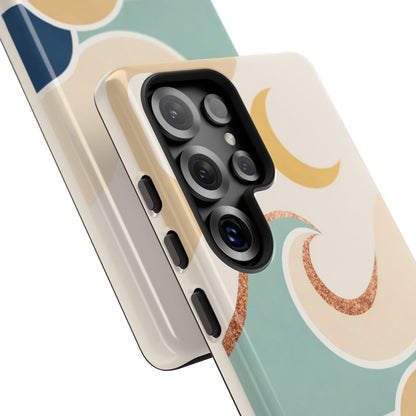Sea Breeze Tough Phone Case — Retro Waves & Shells Design