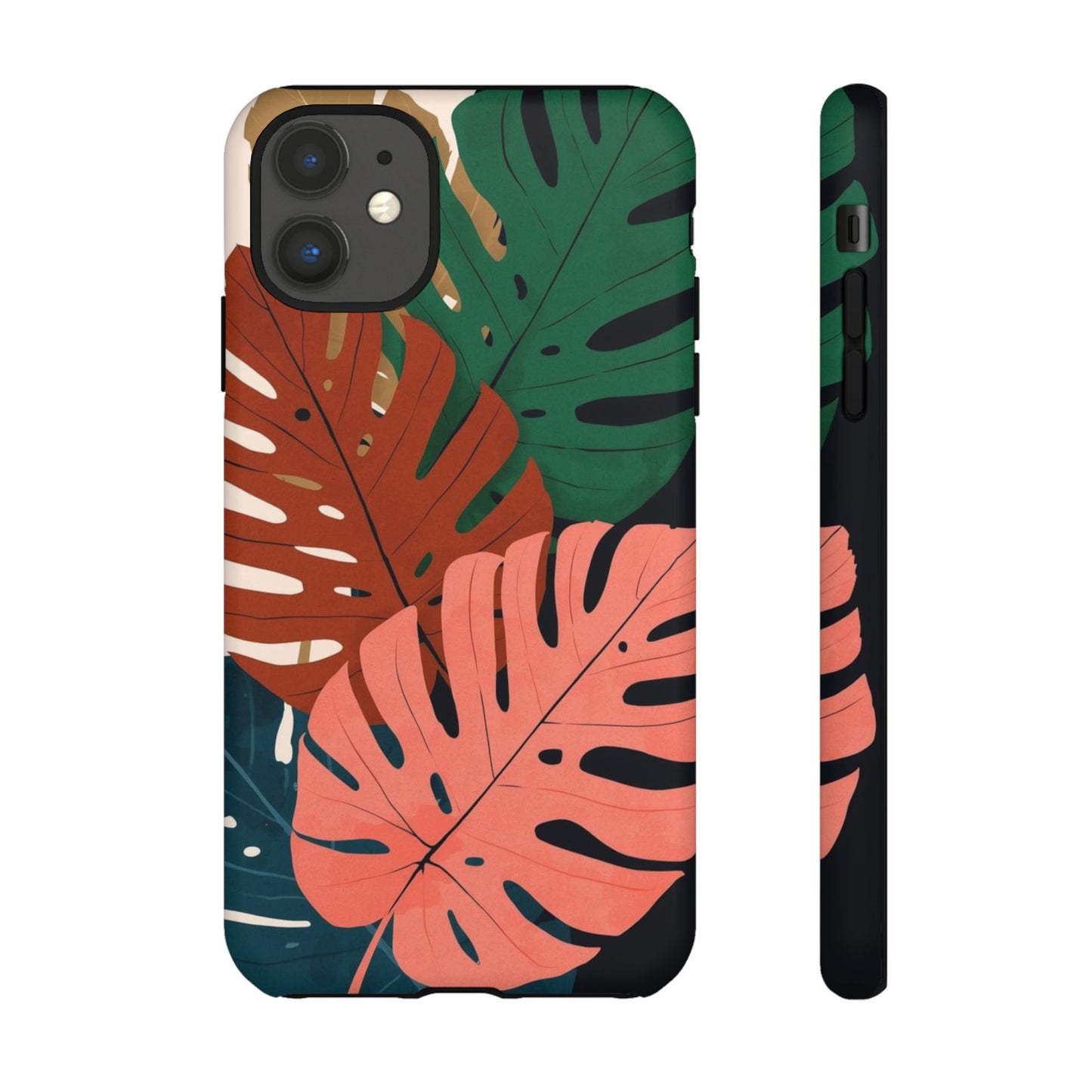 Tropical Monstera Phone Case — Colorful Leaf Protective Tough Case