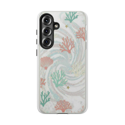 Seafoam Coral Tough Phone Case - Pastel Ocean Wave Design
