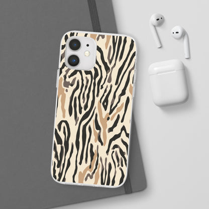 Zebra Stripe Phone Case – Neutral Animal Print Flexi Case