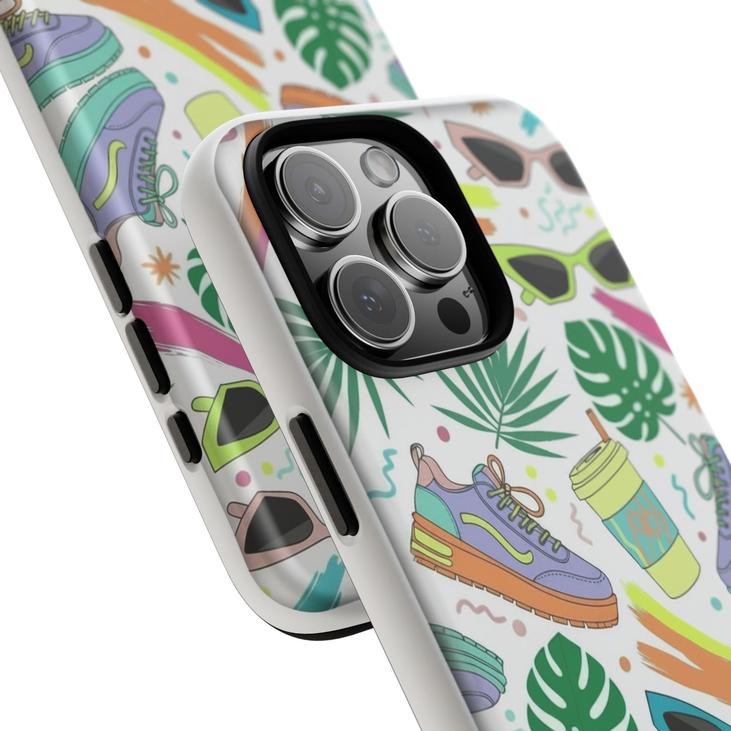 Tough Cases — Colorful Retro Sneakers & Sunglasses Phone Case