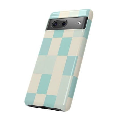 Pastel Checkerboard Tough Case – Mint & Cream Protective Phone Cover