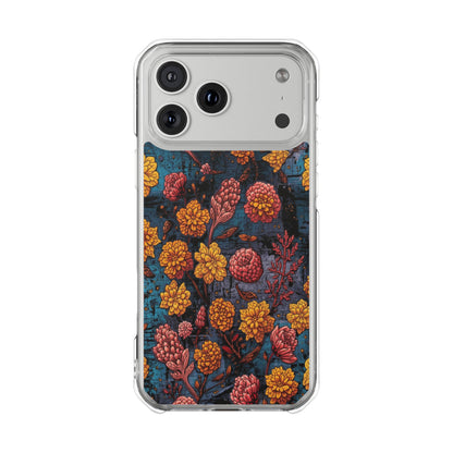 Clear Magnetic Impact Phone Case — Autumn Floral Pattern