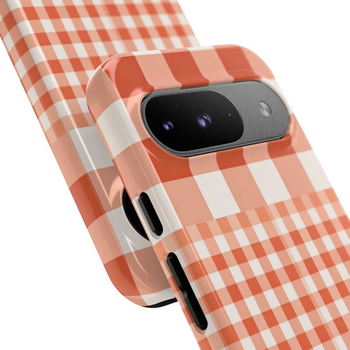 Buffalo Check Tough Phone Case — Orange Gingham Protective Cover