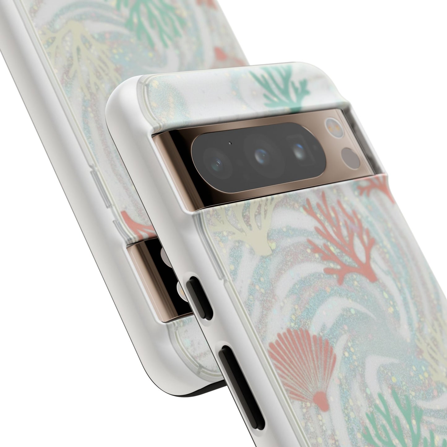 Seafoam Coral Tough Phone Case - Pastel Ocean Wave Design