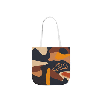 Abstract Earth-Tone Canvas Tote — Retro Organic Pattern