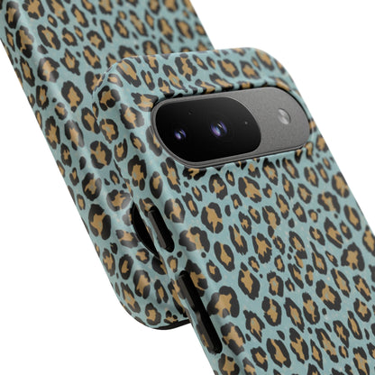 Leopard Print Tough Phone Case - Blue Cheetah Protective Cover