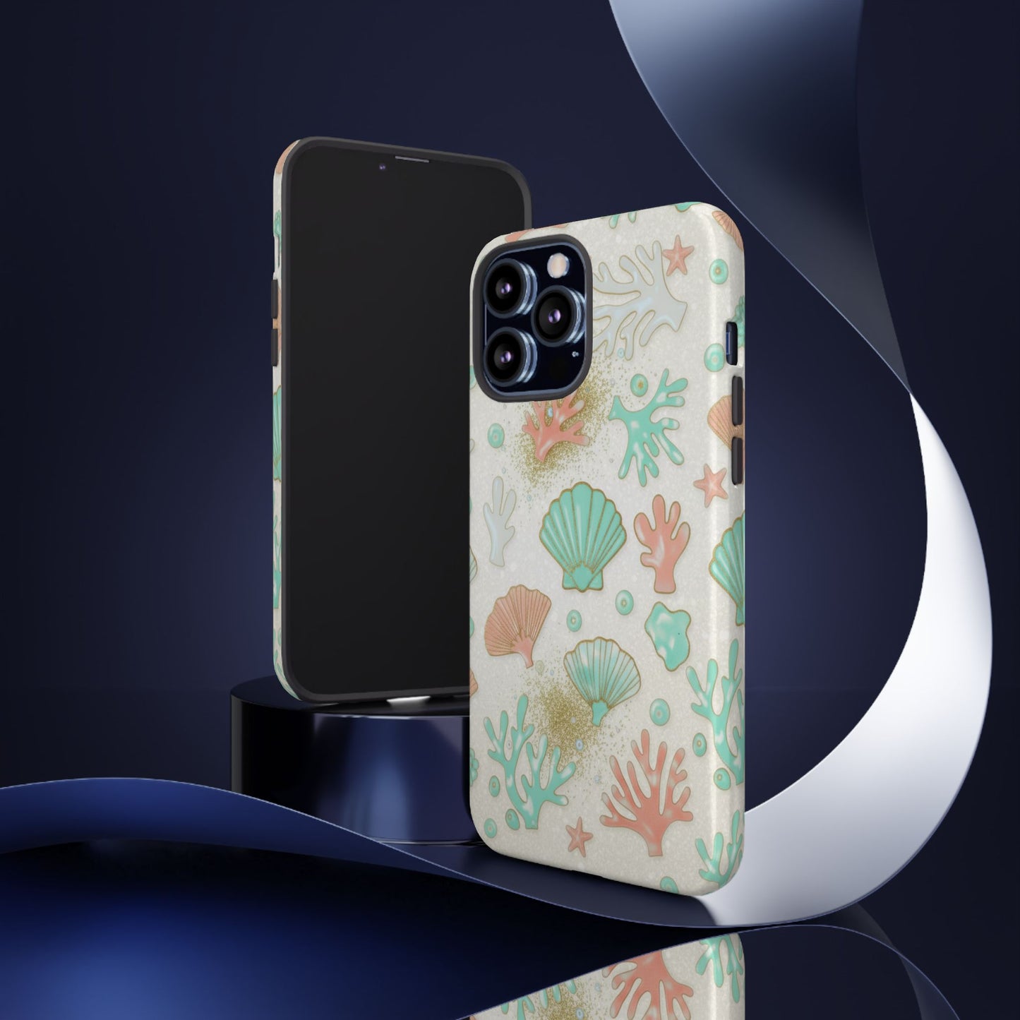 Seashell Coral Phone Case — Pastel Beach Shells Protective Tough Case