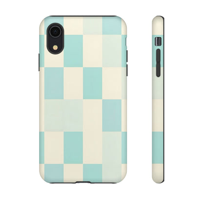 Pastel Checkerboard Tough Case – Mint & Cream Protective Phone Cover