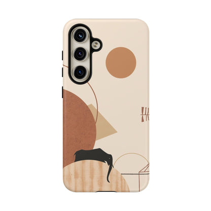 Abstract Earth Tones Phone Case — Minimal Geometric Design