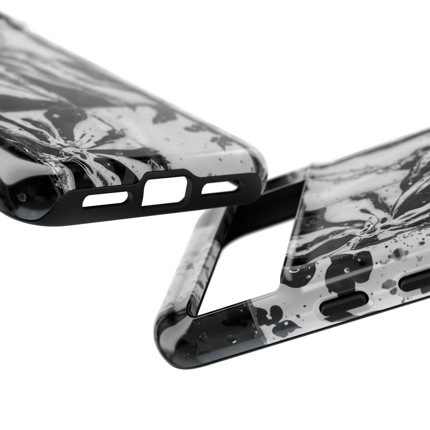 Monochrome Tile Floral Tough Phone Case