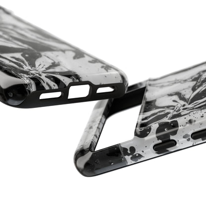 Monochrome Tile Floral Tough Phone Case