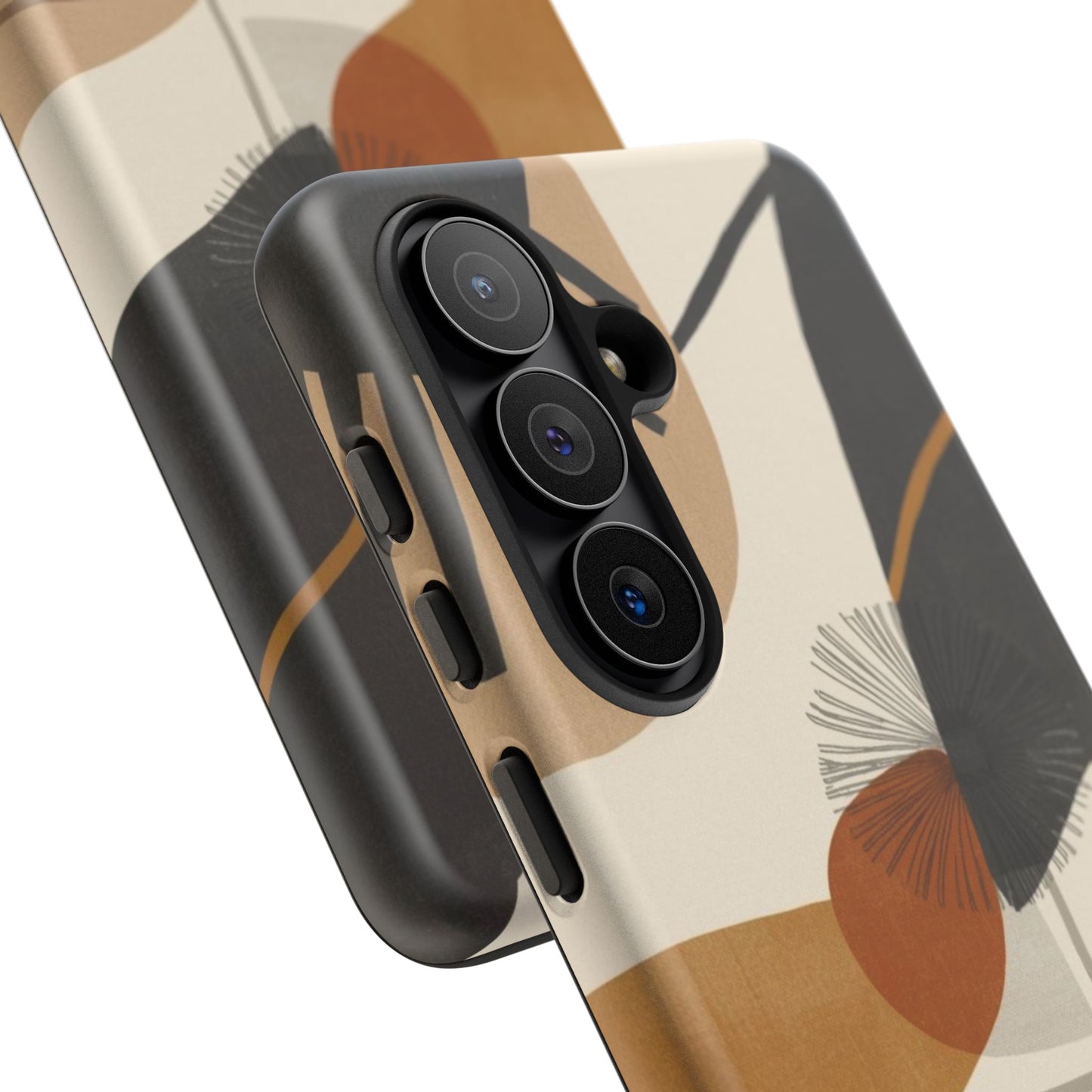 Abstract Earth Tone Phone Case — Mid-Century Minimalist Tough Case