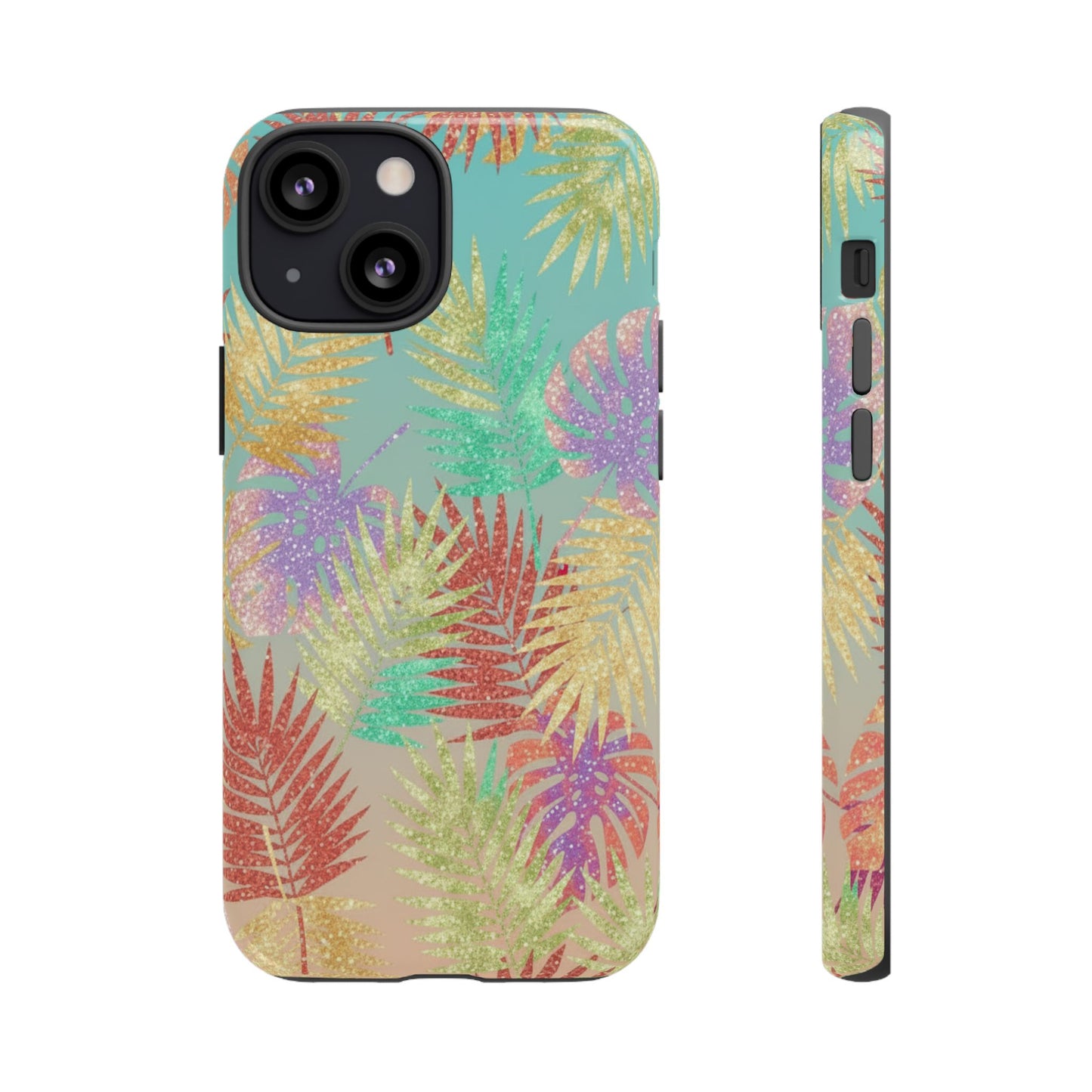 Tropical Palm Leaf Tough Phone Case – Colorful Pastel Botanical Protection