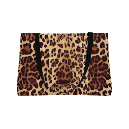 Chic Leopard Print Weekender Tote Bag, Stylish Carry-All Bag for Travel, Beach, Gym, Shopping, Weekend Getaway Essentials