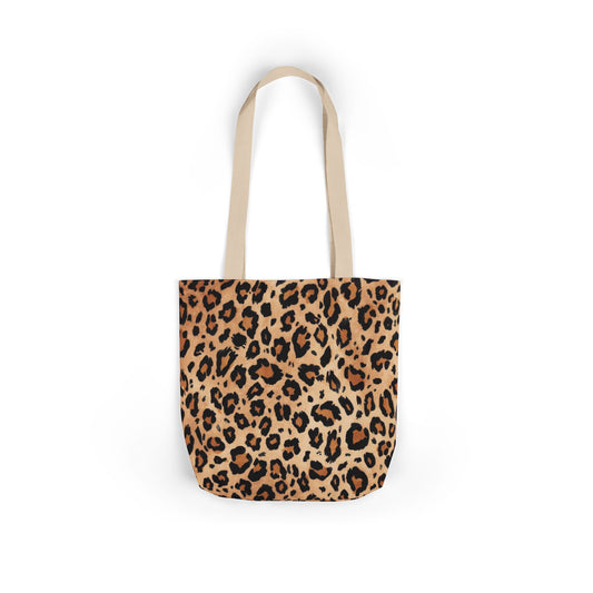 Leopard Print Canvas Tote Bag — Animal Print Everyday Shopper