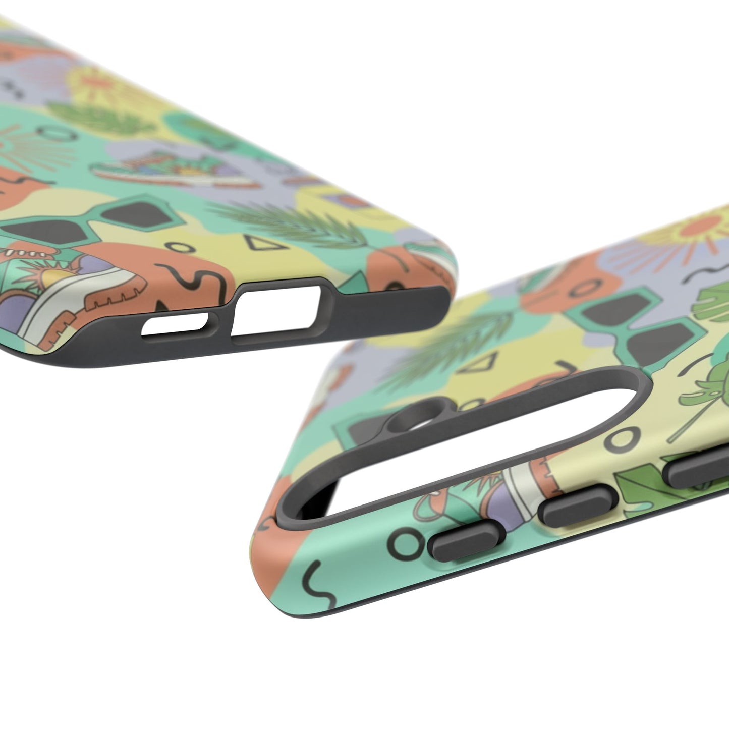 Tropical Summer Phone Case — Retro Sunglasses, Sneakers & Palm Pattern